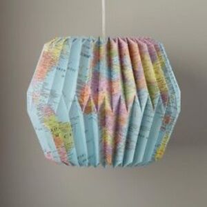 Land of Nod accordion map pendant lamp shade